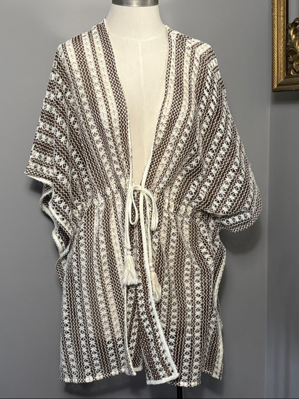 Gorgeous Tie-Front Crochet Cardigan or Swimsuit Coverup Large